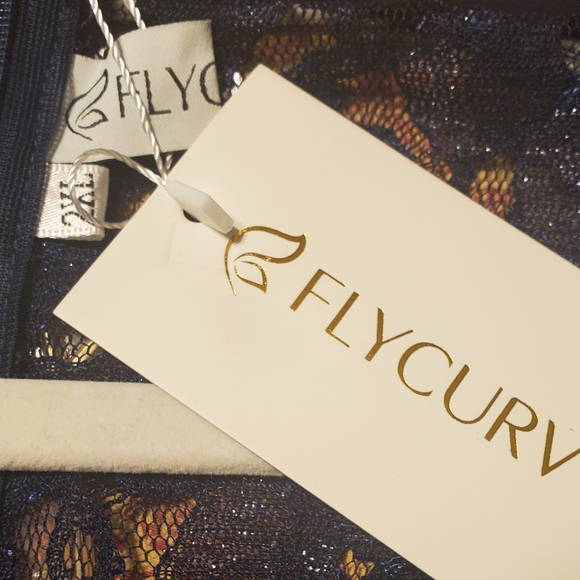 NWT Ld's Long evening gown Size 2xl Navy Blue with lace & sequins. - Picture 3 of 3